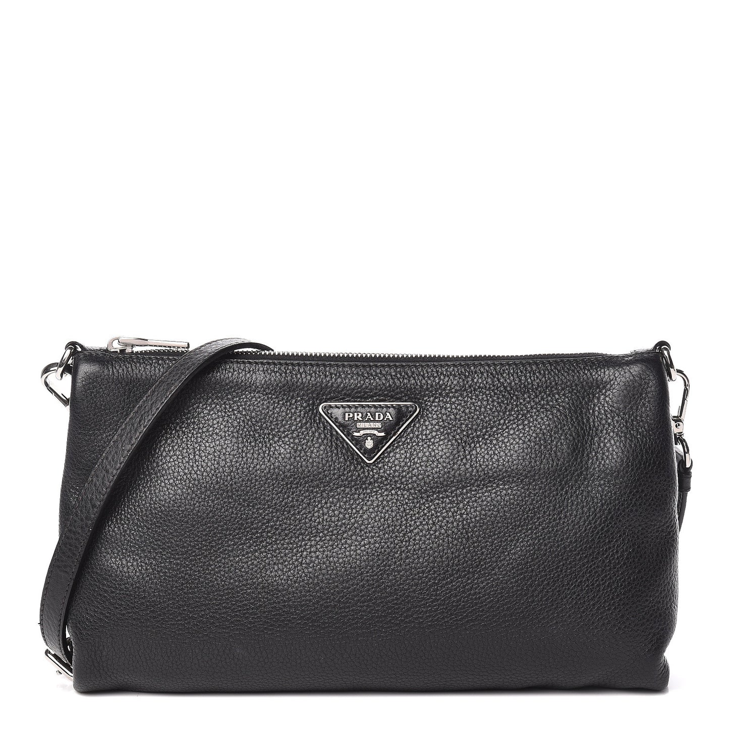 Vitello Daino Crossbody Bag Black