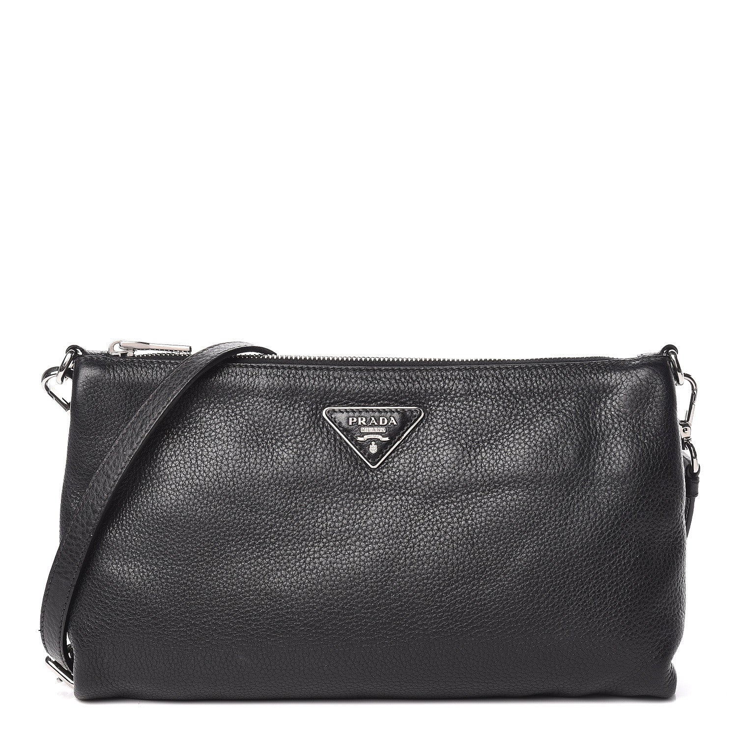 Prada Vitello Daino Crossbody Bag Black 1 of 16