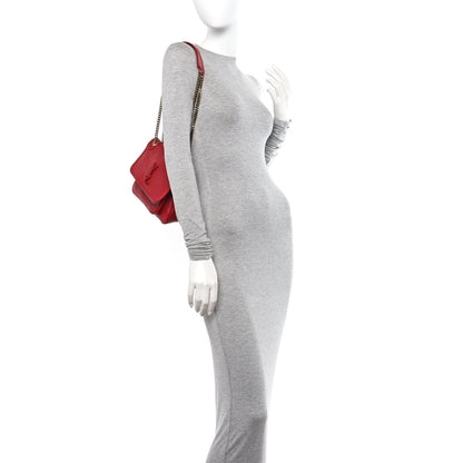 Saint Laurent Crinkled Calfskin Matelasse Monogram Baby Niki Chain Satchel Rouge Eros 2 of 11