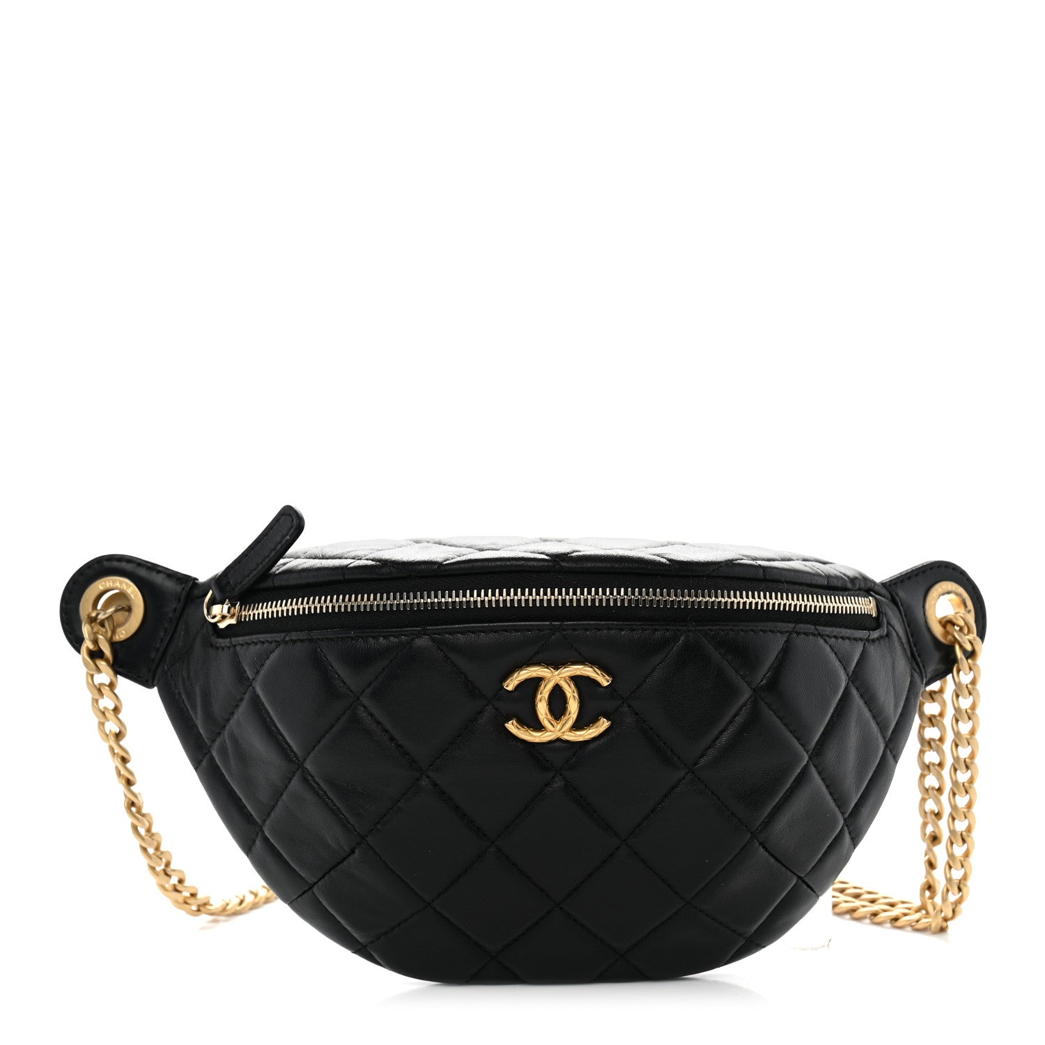 Chanel Lambskin Quilted Pillow Crush Belt Bag Black 1 of 10