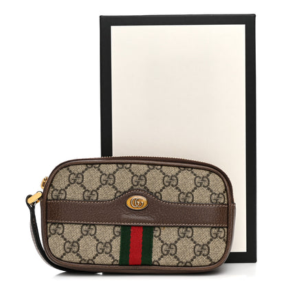 Gucci GG Supreme Monogram Ophidia Phone Case Wristlet Brown 9 of 9