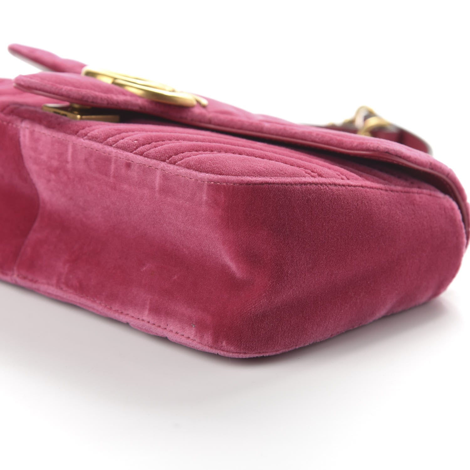 Gucci Velvet Matelasse Small GG Marmont Shoulder Bag Light Raspberry Rose 7 of 10