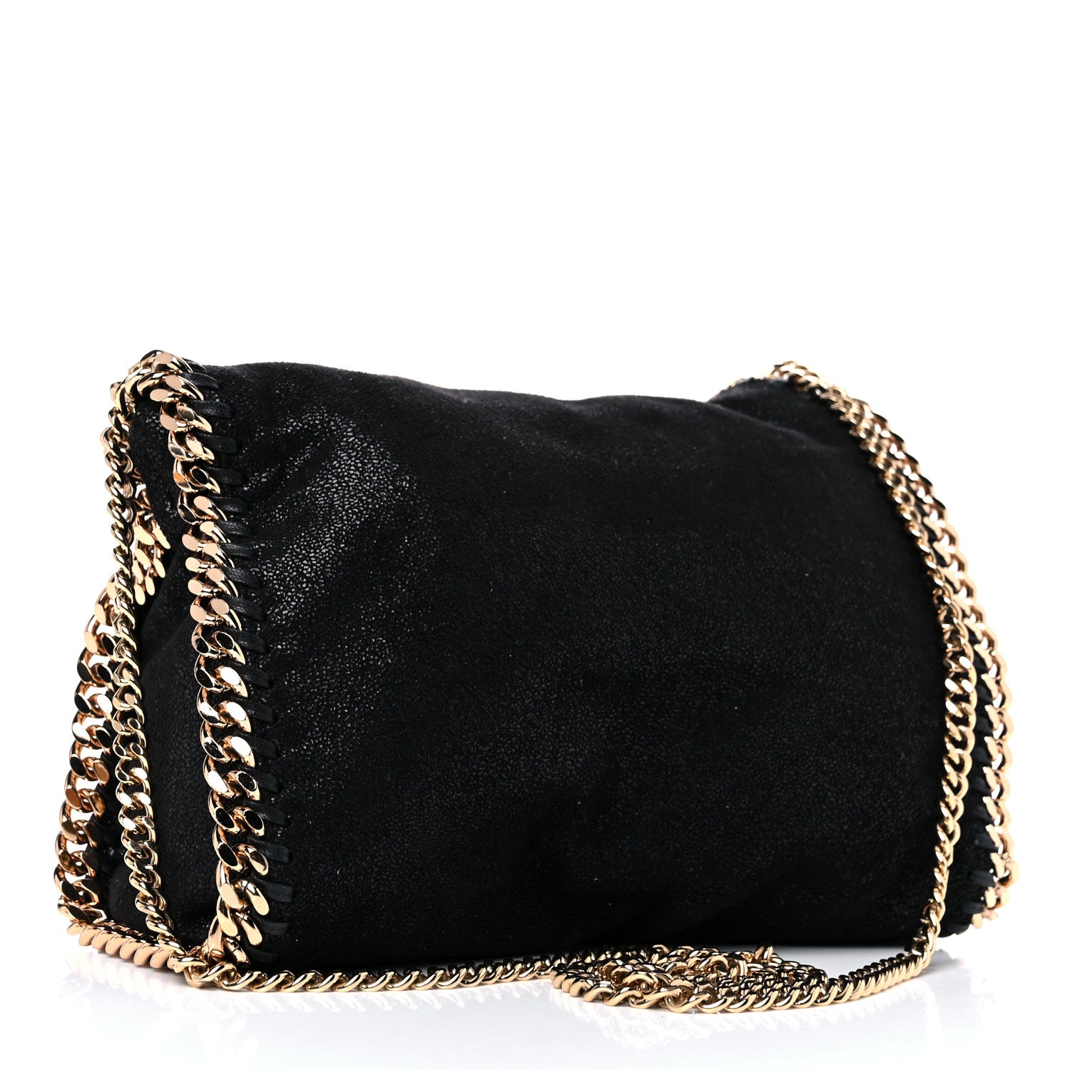 Stella McCartney Shaggy Deer Mini Falabella Fold Over Tote Black 3 of 9