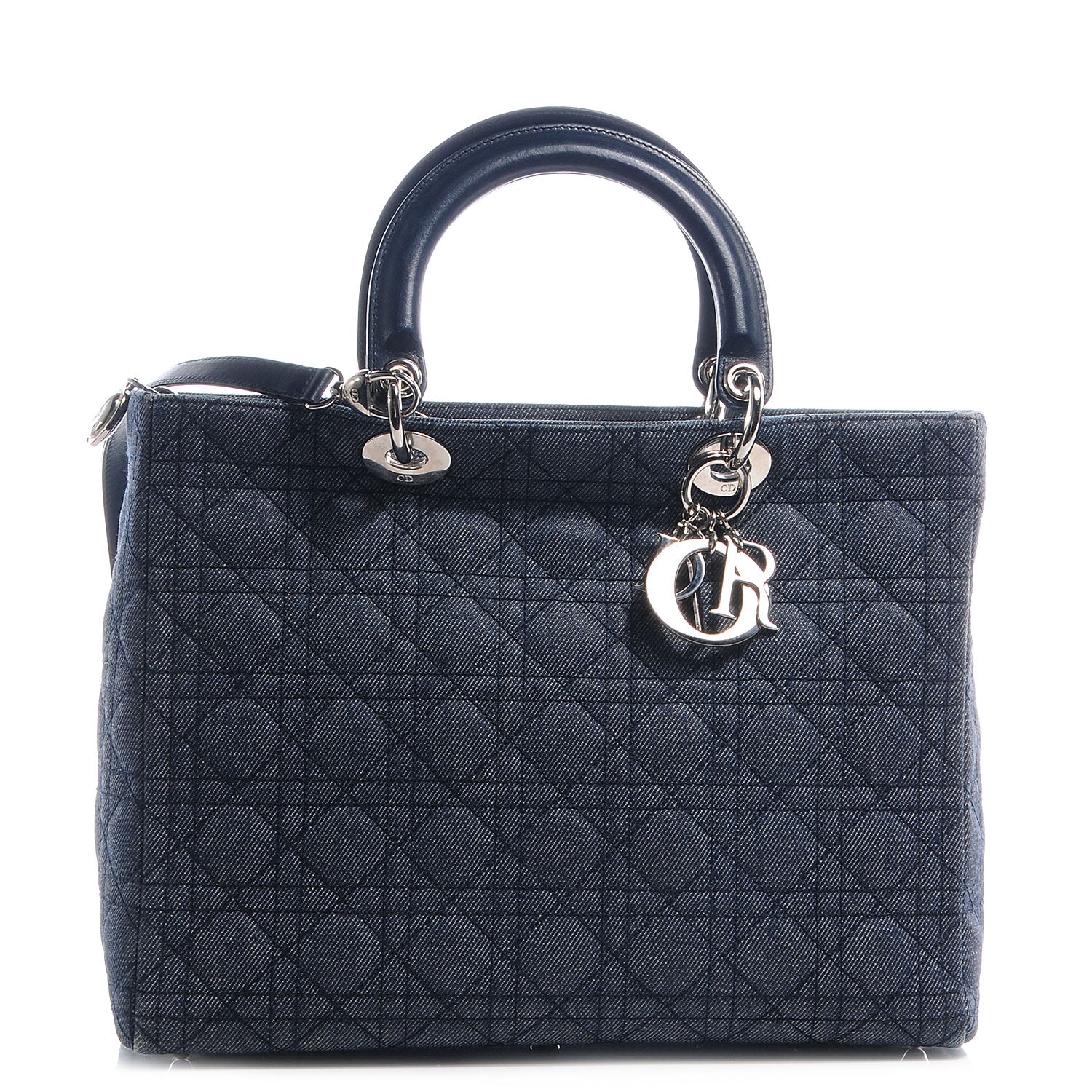 Christian Dior Denim Cannage Large Lady Dior 1 of 9
