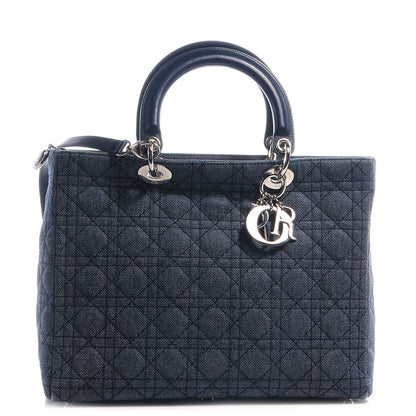 Christian Dior Denim Cannage Large Lady Dior 1 of 9