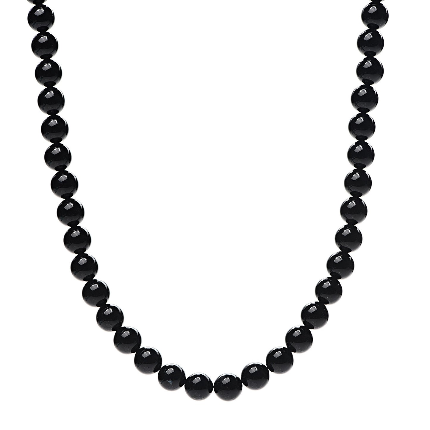 Sterling Silver Black Onyx Bead Toggle Necklace