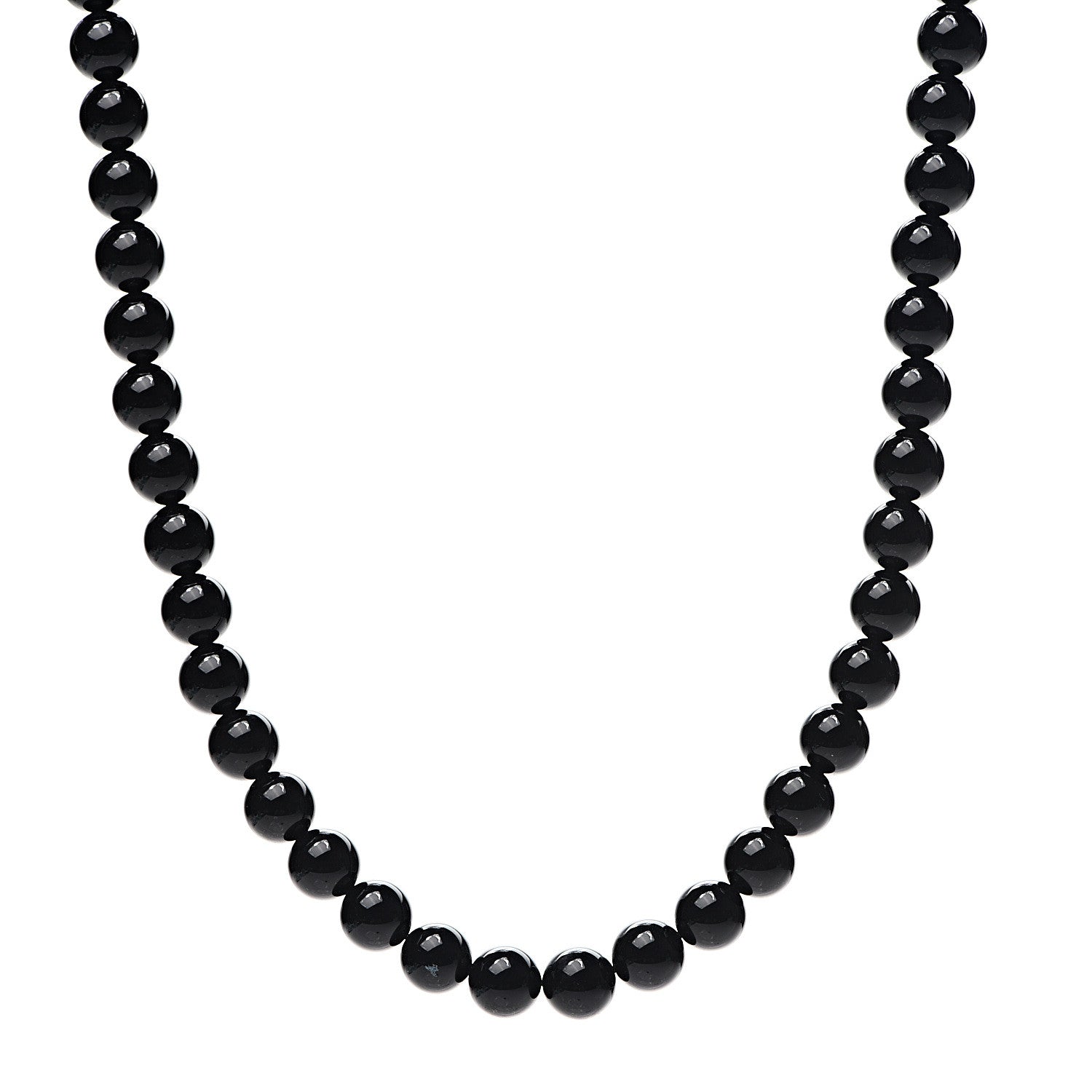 Tiffany Sterling Silver Black Onyx Bead Toggle Necklace 1 of 7