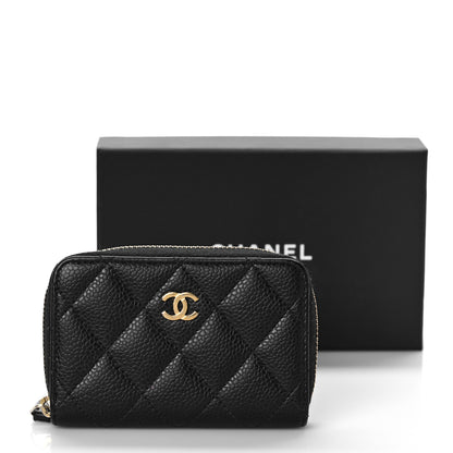 Chanel Caviar Quilted Zip Coin Purse Black 10 of 10