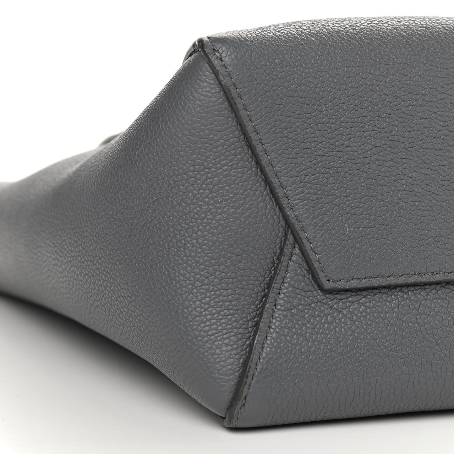 Soft Grained Calfskin Small Sangle Bucket Bag Grey
