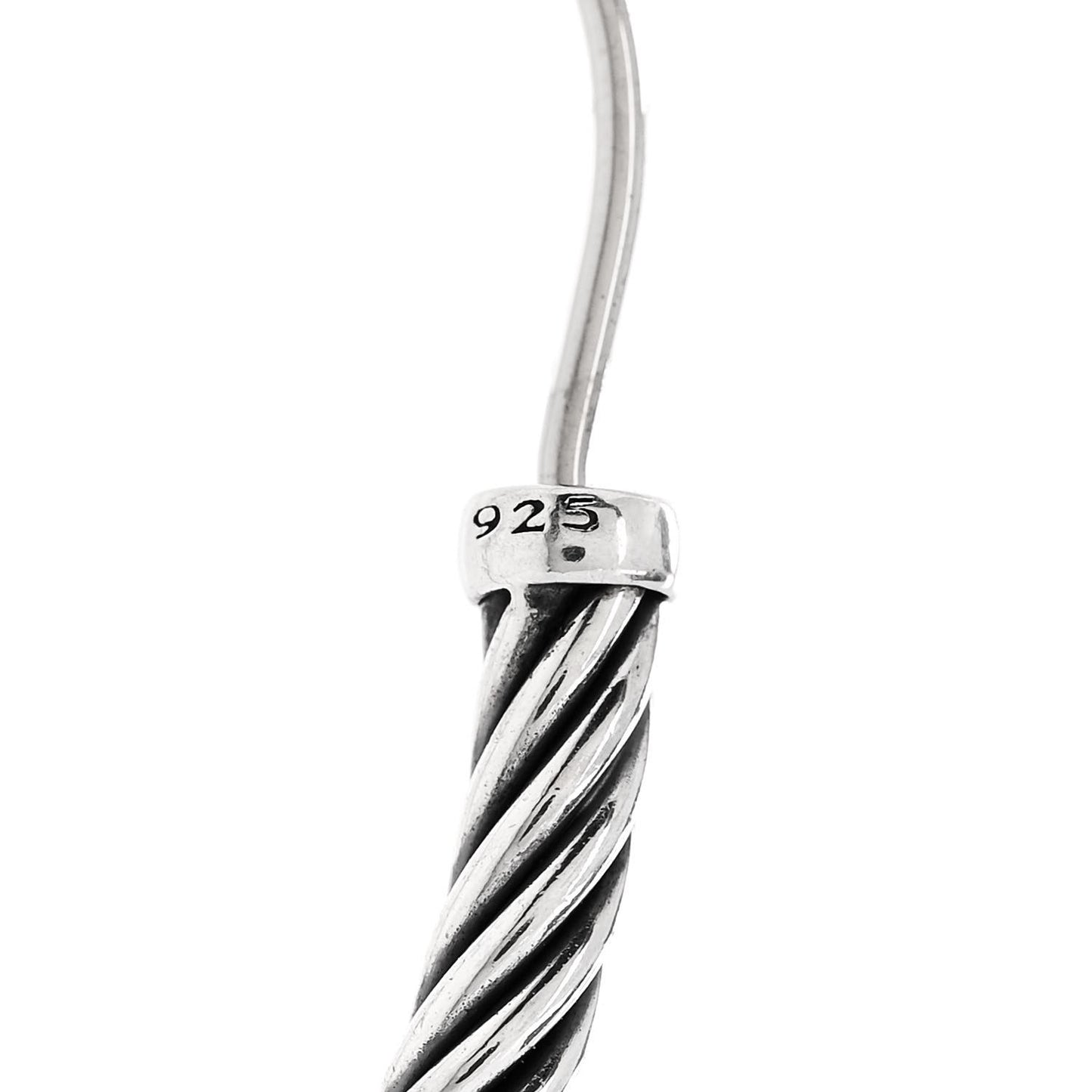 Sterling Silver Large Sculpted Cable Hoop Earrings