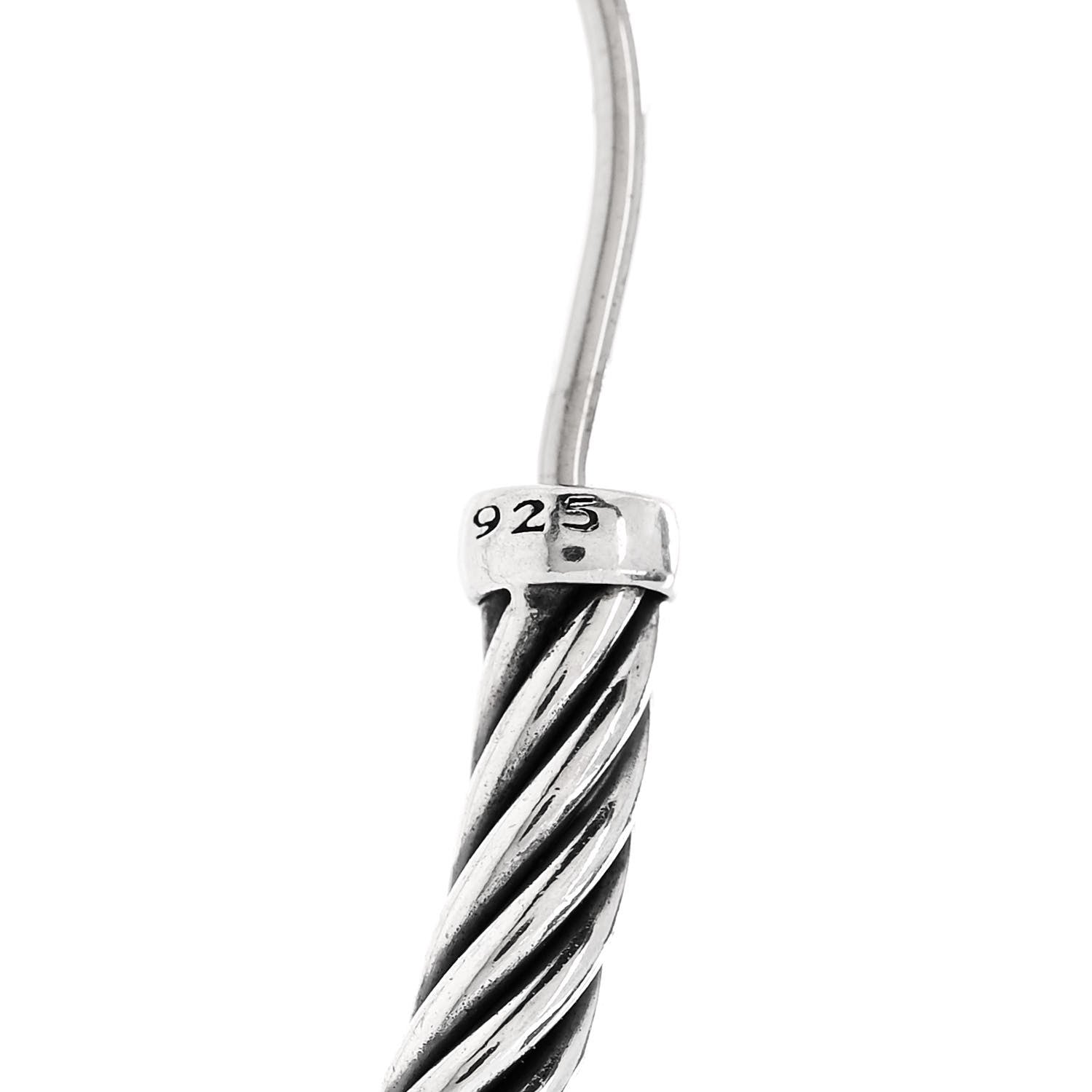 David Yurman Sterling Silver Large Sculpted Cable Hoop Earrings 5 of 5