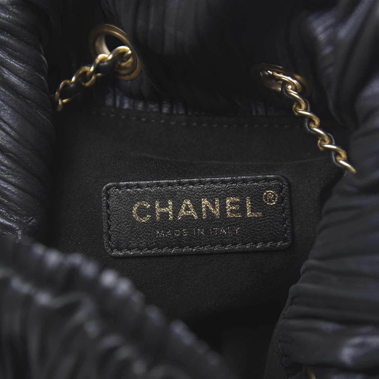 Chanel Iridescent Crumpled Calfskin Small Coco Pleats Backpack Black 5 of 10