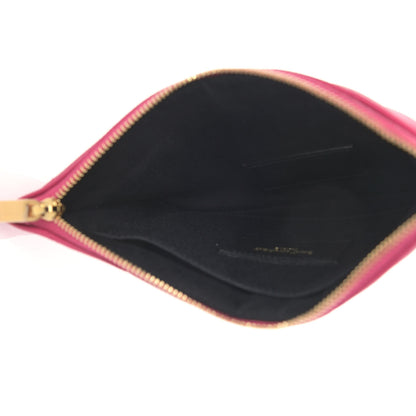 Saint Laurent Grain De Poudre Chevron Monogram Bill Pouch Bright Pink 5 of 8