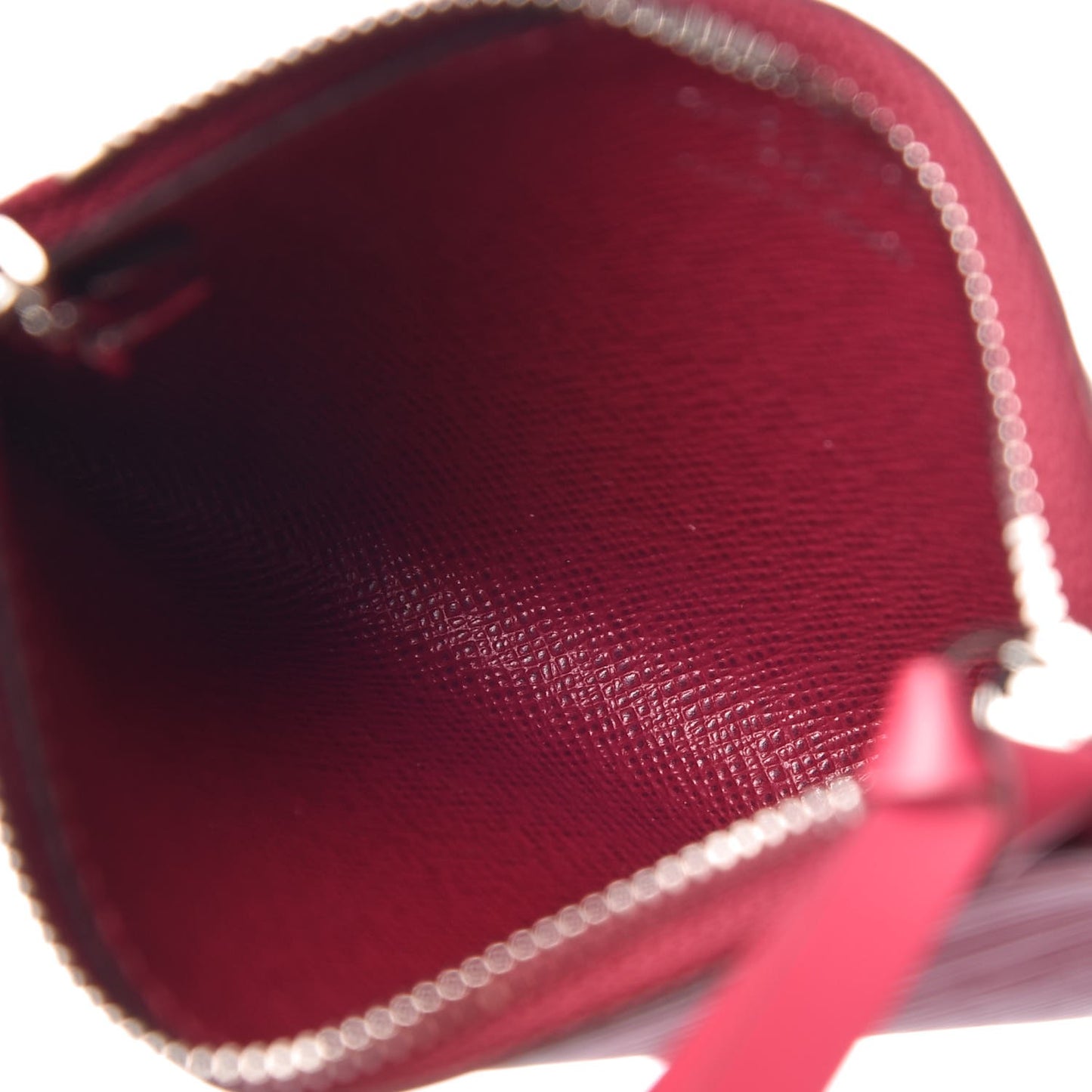 Epi Trio Card Case Wallet Rose Ballerine Rouge Fuchsia