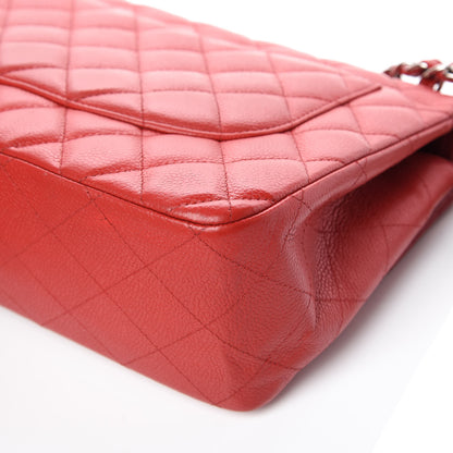 Chanel Caviar Quilted Jumbo Double Flap Red 10 of 12