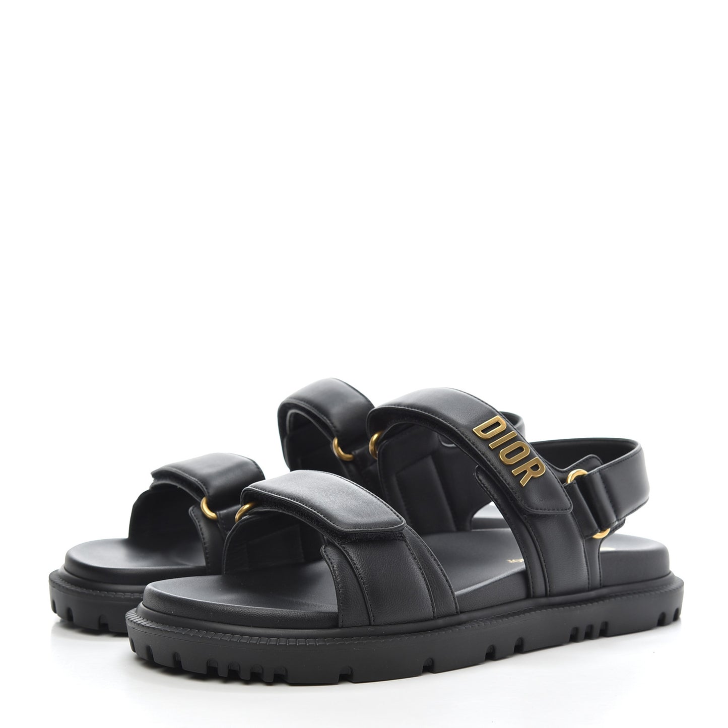 Lambskin Dioract 10mm Sandals 38.5 Black