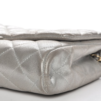 Chanel Iridescent Calfskin Clutch With Chain Flap Silver 9 of 14