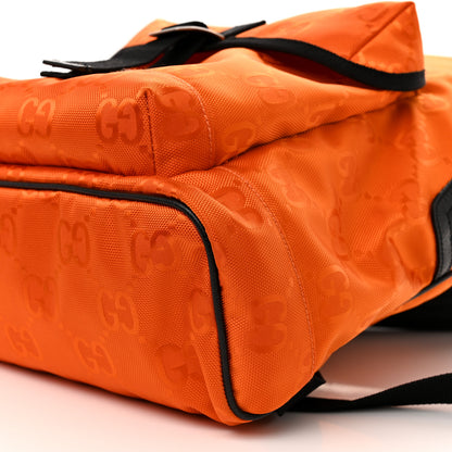 Gucci Econyl Nylon Monogram Off The Grid Backpack Carrot Orange Black 10 of 10