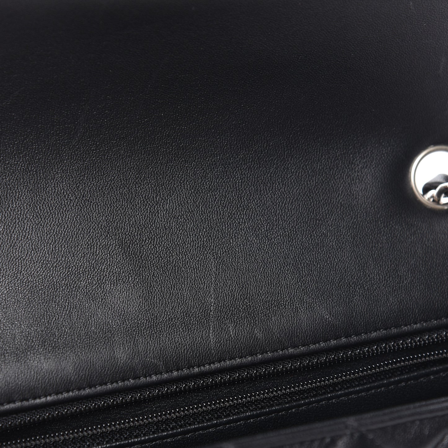 Lambskin Quilted Mini Rectangular Flap Black