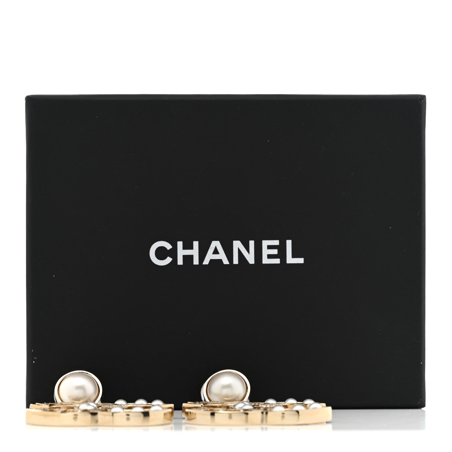 Chanel Metal Pearl Mademoiselle Drop Earrings Gold 5 of 5
