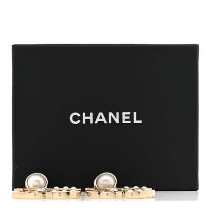 Chanel Metal Pearl Mademoiselle Drop Earrings Gold 5 of 5