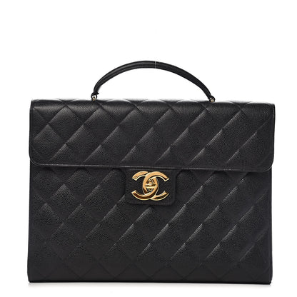 Chanel Caviar Quilted Briefcase Laptop Bag Black 1 of 13