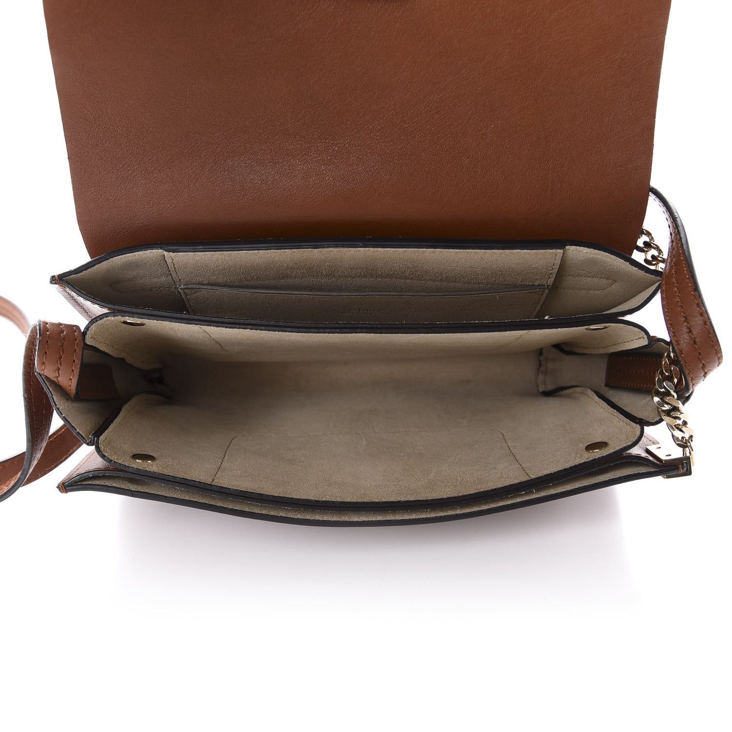 Suede Calfskin Small Faye Shoulder Bag Tobacco