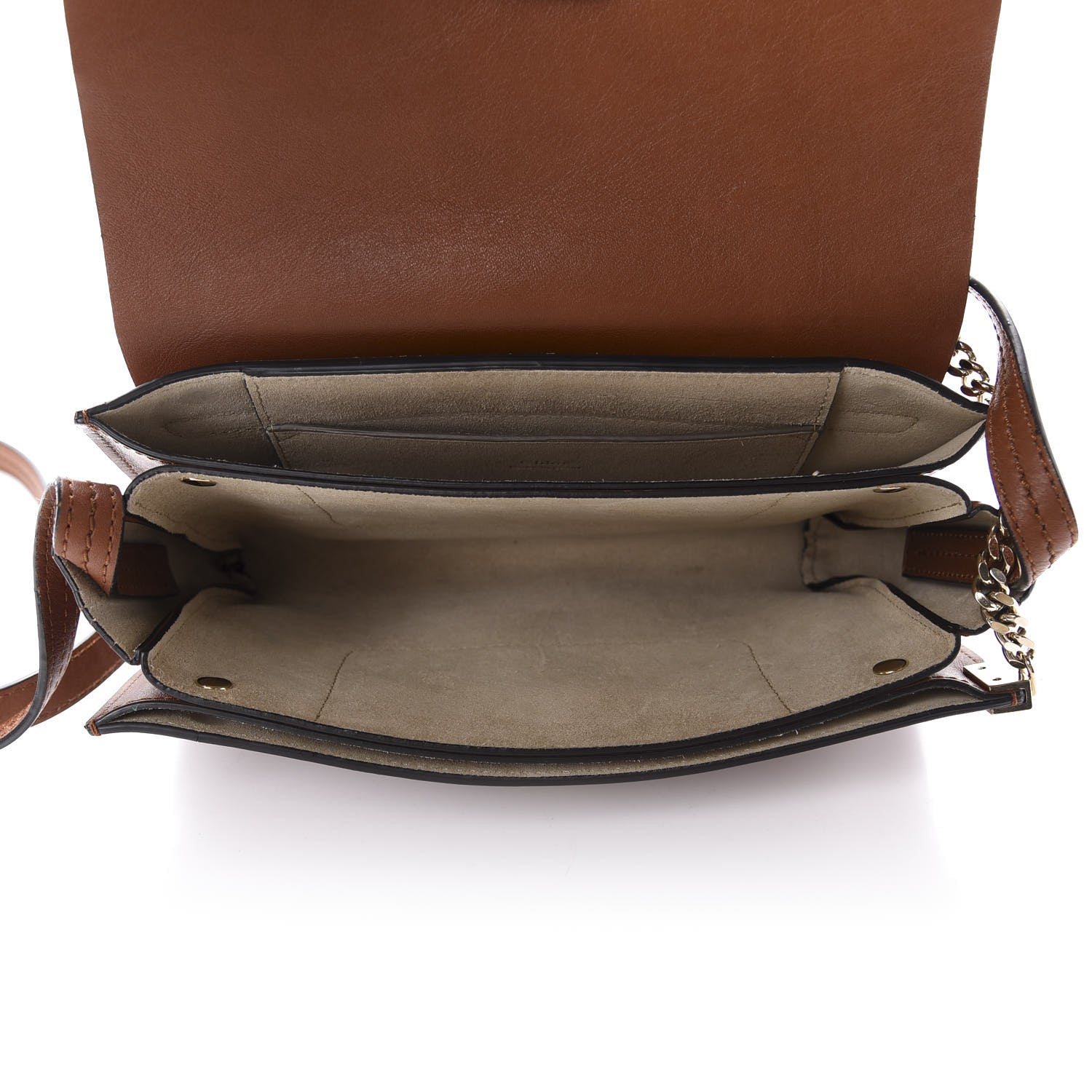 Chloe Suede Calfskin Small Faye Shoulder Bag Tobacco 5 of 11
