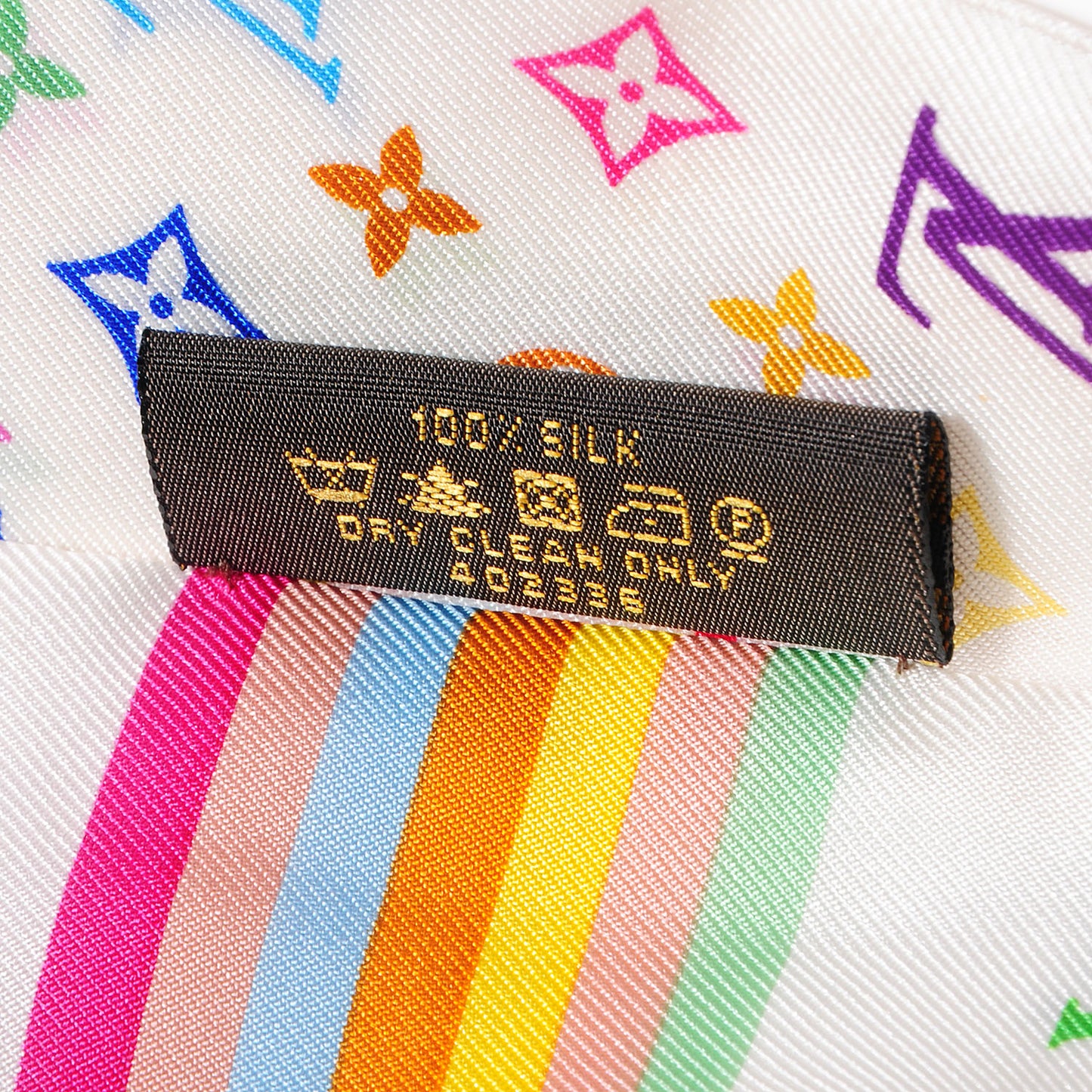 Silk Monogram Multicolor Bandeau White
