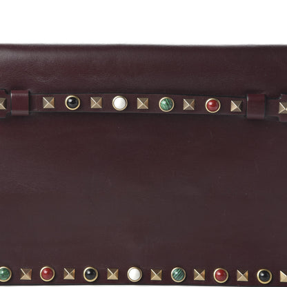 Valentino Garavani Nappa Rockstud Rolling Wristlet Clutch Rubin 9 of 9