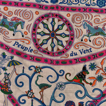 Hermes Cashmere Silk Peuple Du Vent Shawl 140 4 of 4