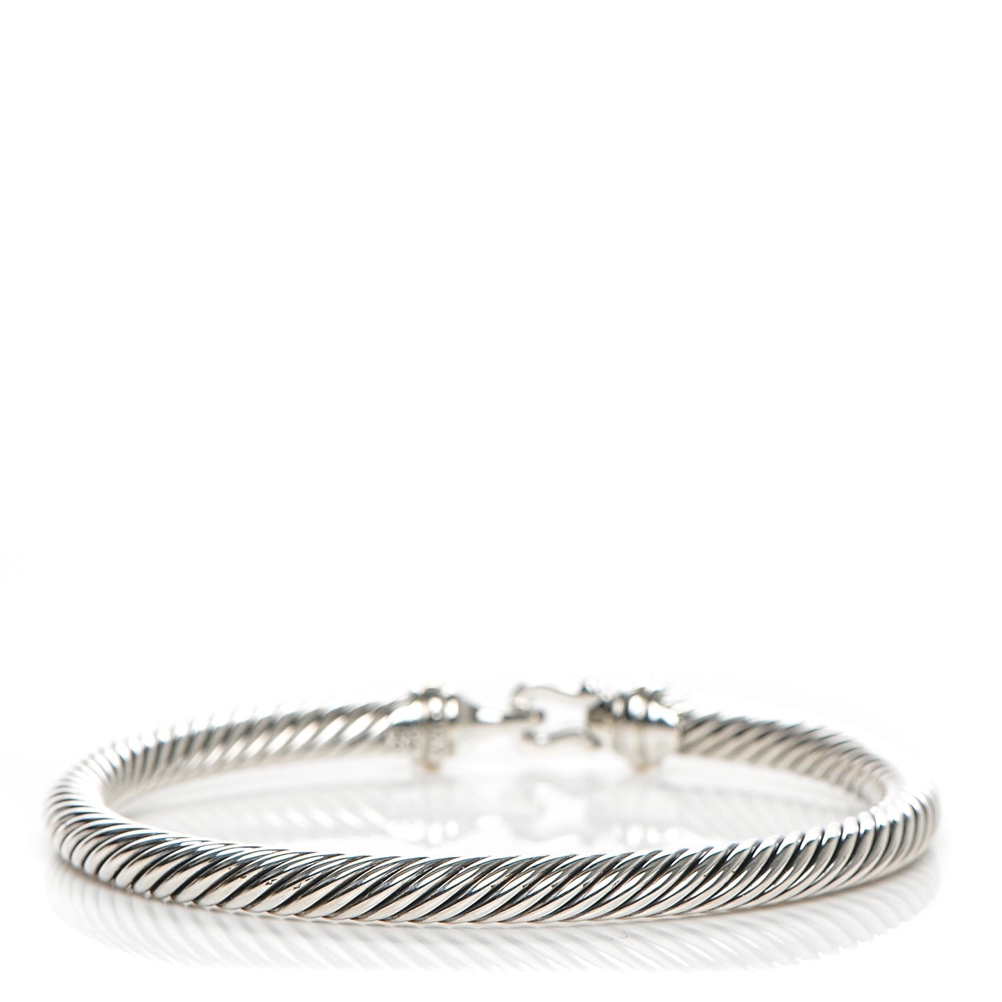Sterling Silver 18K Yellow Gold 5mm Cable Classic Buckle Bracelet