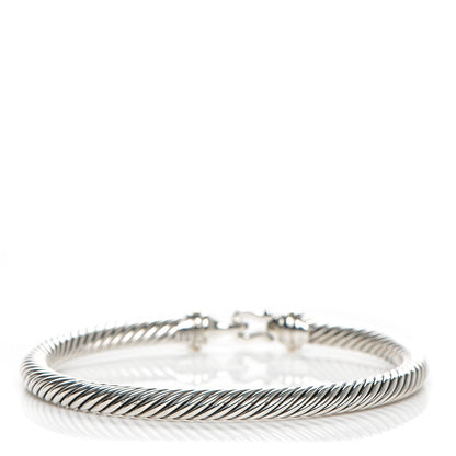 David Yurman Sterling Silver 18K Yellow Gold 5mm Cable Classic Buckle Bracelet 3 of 4