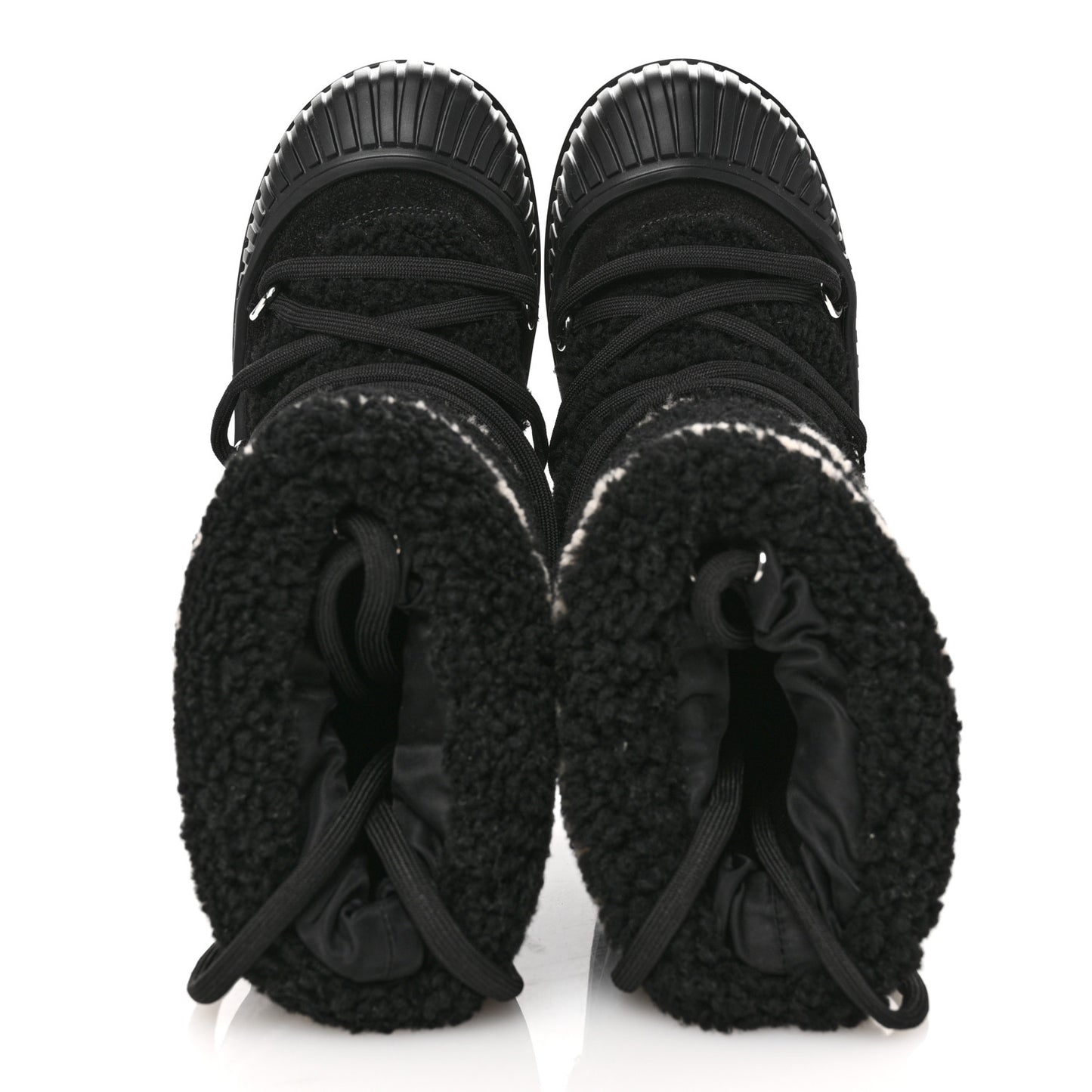 Suede Shearling Polar Flat Half Boots 35 Black