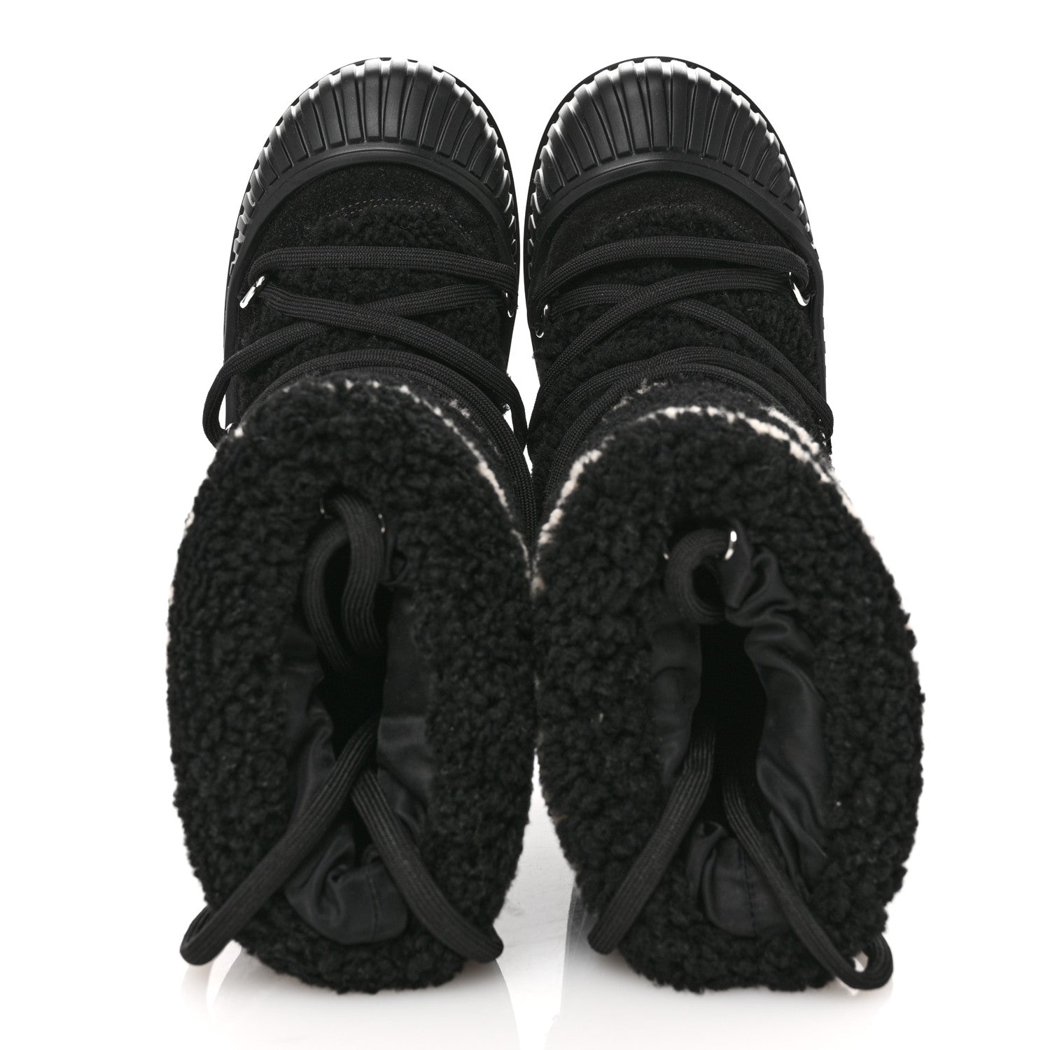 Louis Vuitton Suede Shearling Polar Flat Half Boots 35 Black 2 of 11