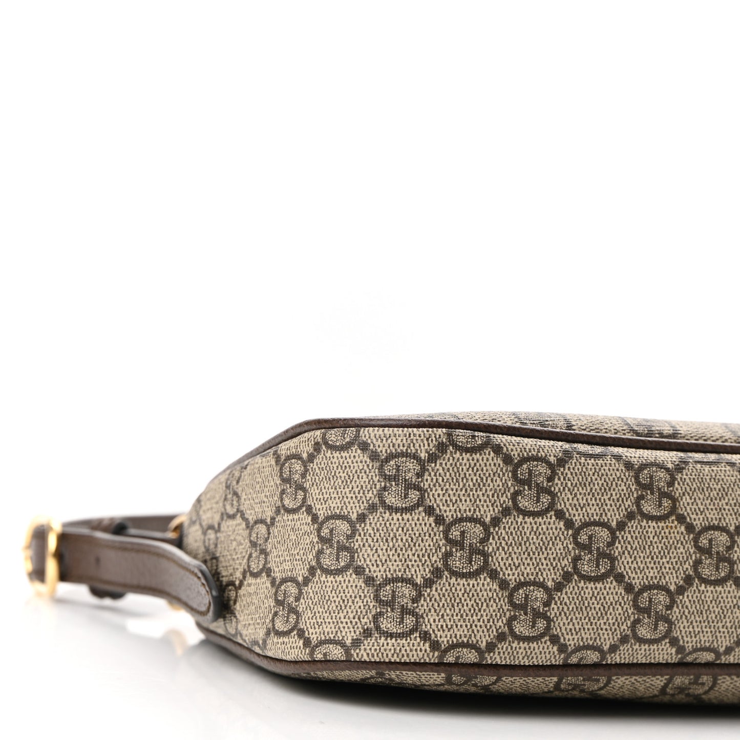 GG Supreme Monogram Textured Dollar Calfskin Small Ophidia Hobo Beige Ebony New Acero