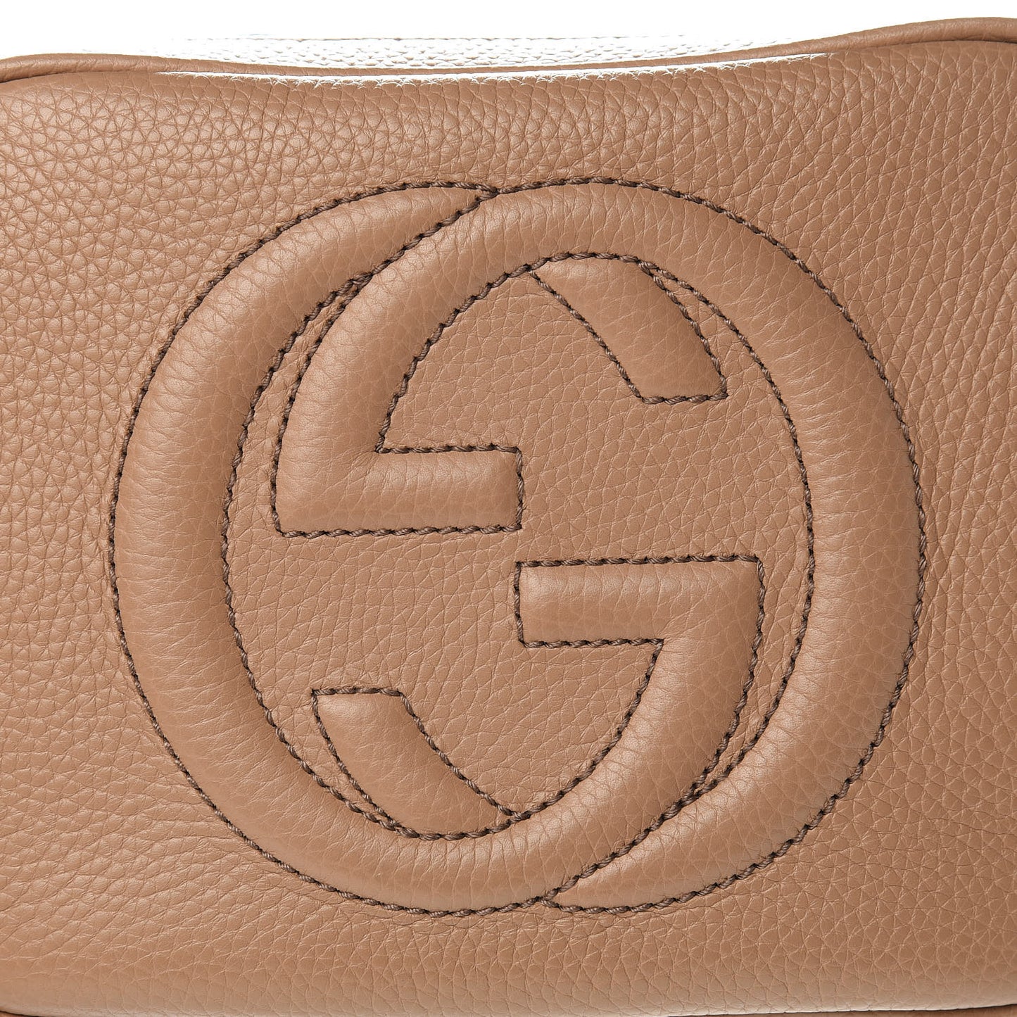 Pebbled Calfskin Small Soho Disco Bag Rose Beige