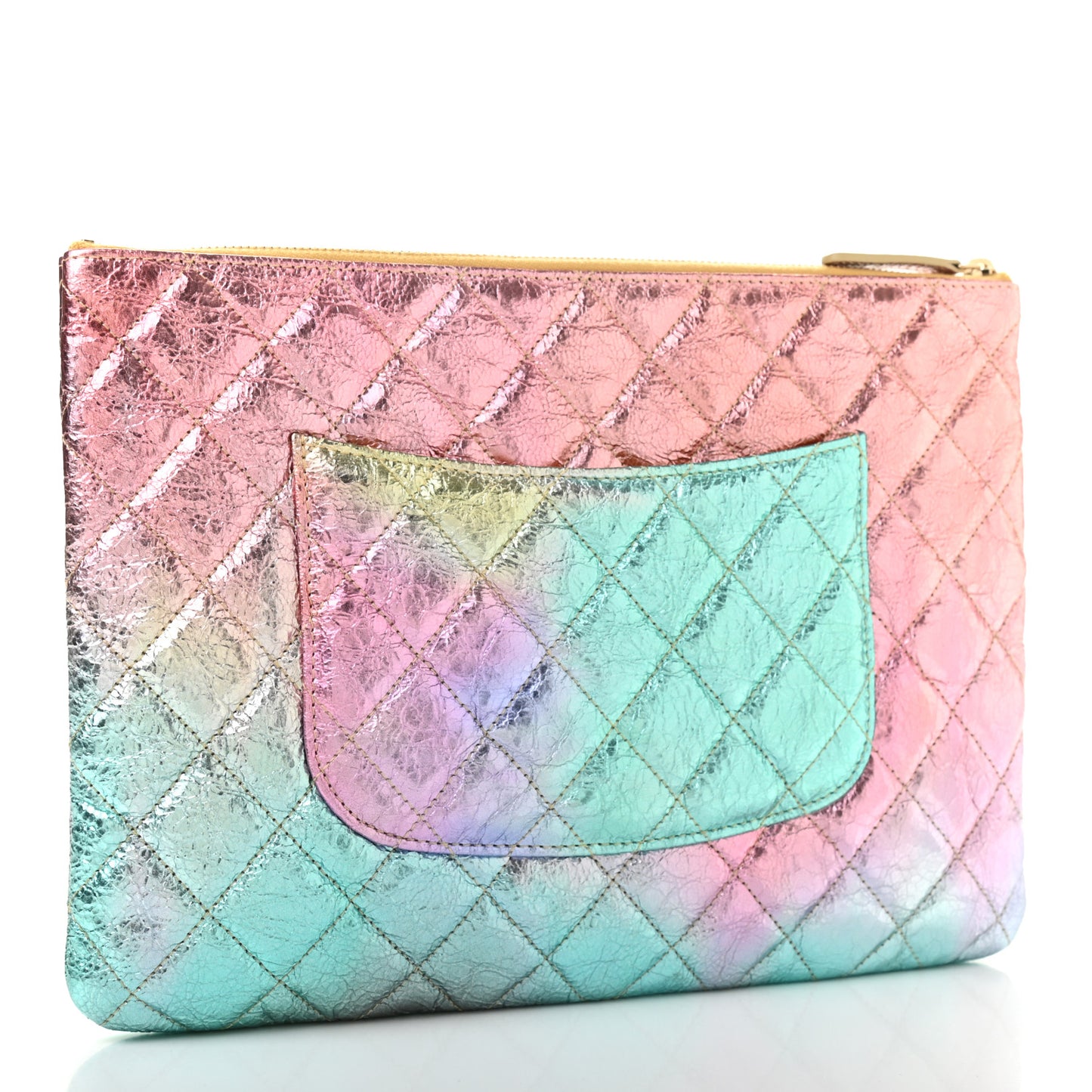 Metallic Goatskin Quilted Medium 2.55 Reissue Cosmetic Case Multicolor