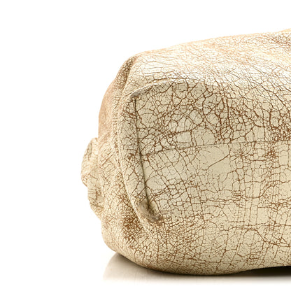 Bottega Veneta Crackled Calfskin The Pouch Oversized Clutch Zabaione 9 of 10
