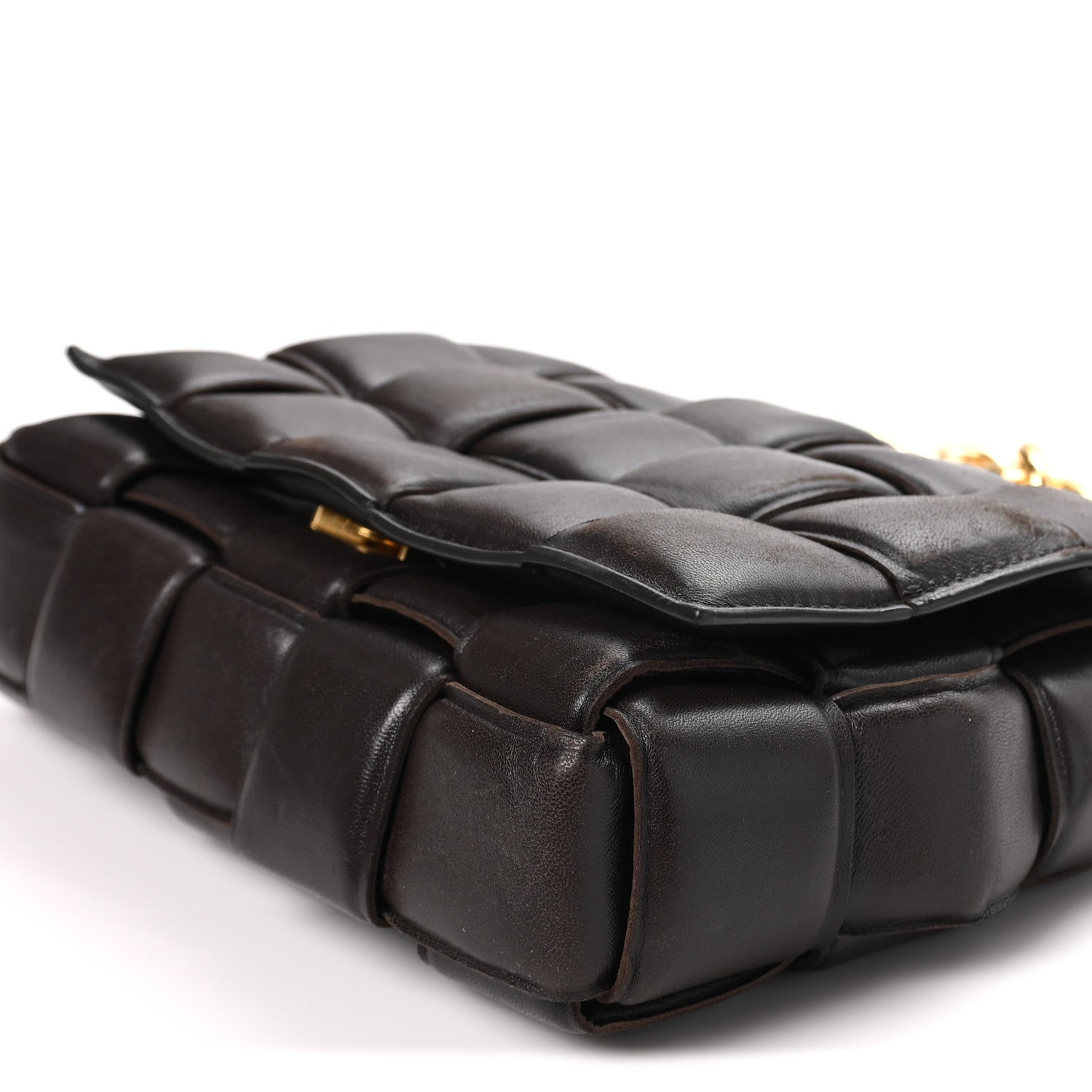 Bottega Veneta Lambskin Maxi Intreccio Padded Chain Cassette Crossbody Bag Fondant 9 of 10
