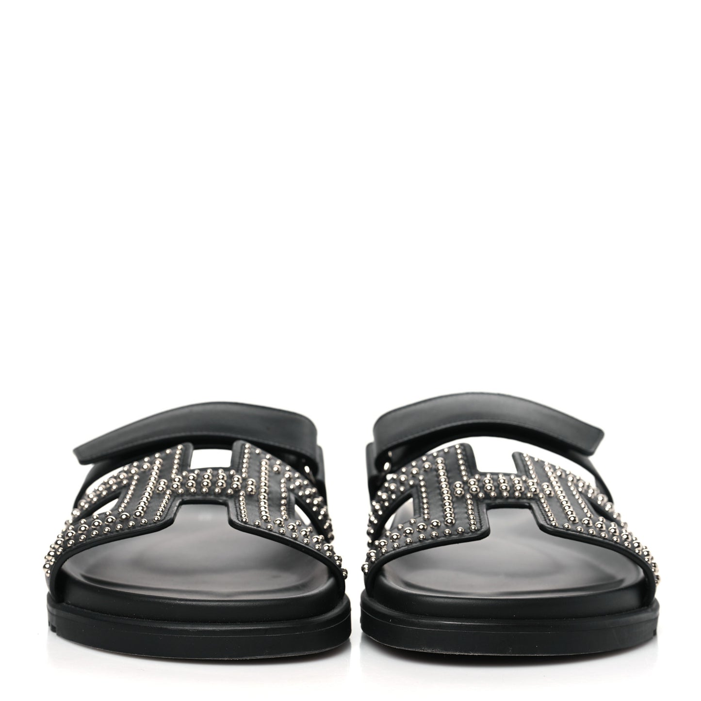 Calfskin Medor Studded Womens Chypre Sandals 40.5 Black