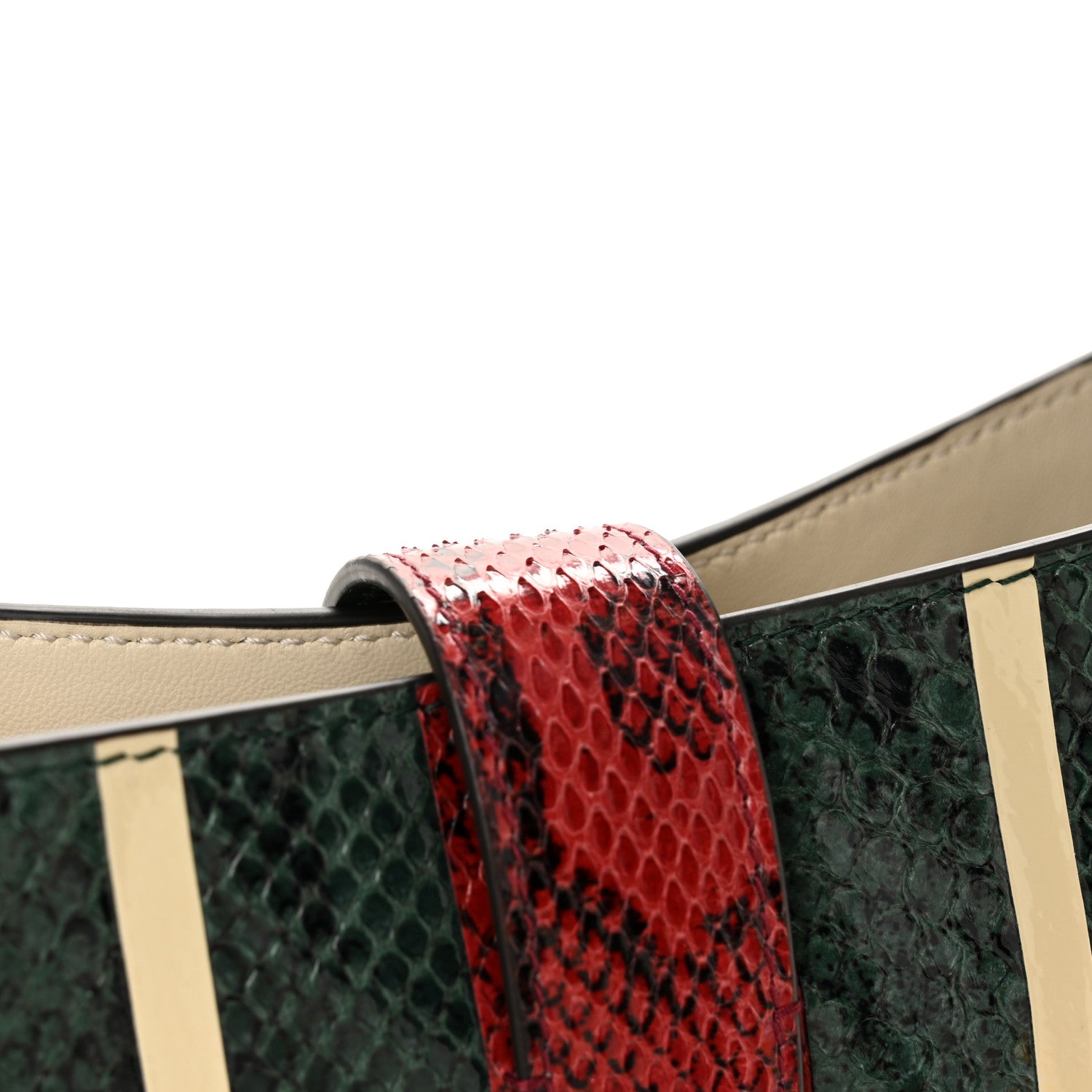 Gucci Snakeskin Web Small Jackie 1961 Hobo Green 13 of 14