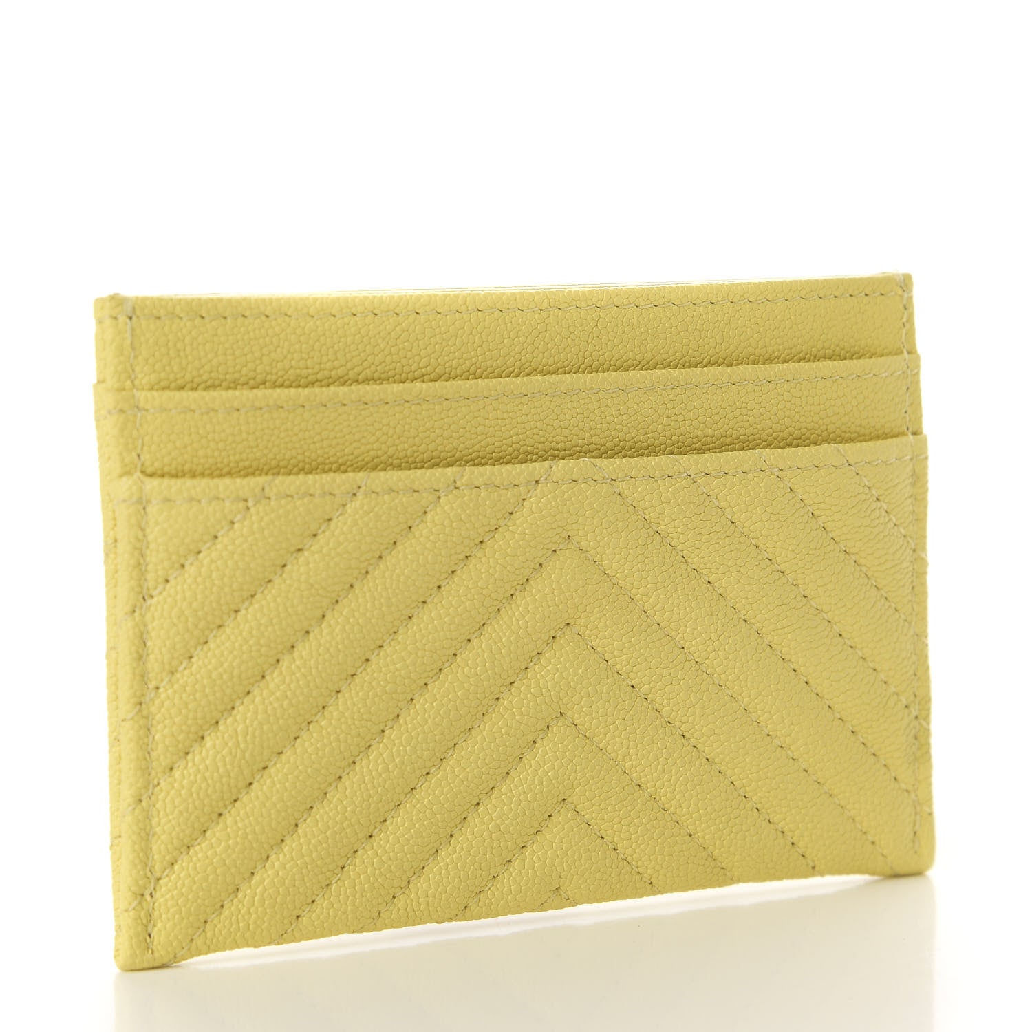 Chanel Caviar Chevron Quilted Boy Card Holder Yellow 3 of 7