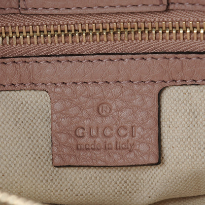 Gucci Pebbled Calfskin Medium Bamboo Shopper Tote Dark Cipria 7 of 8