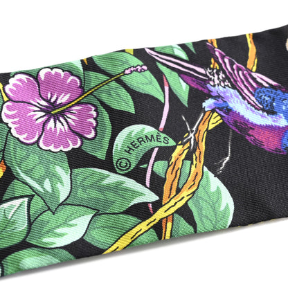 Hermes Silk Jungle Love Love Twilly Black Vert Rose Vif 3 of 5