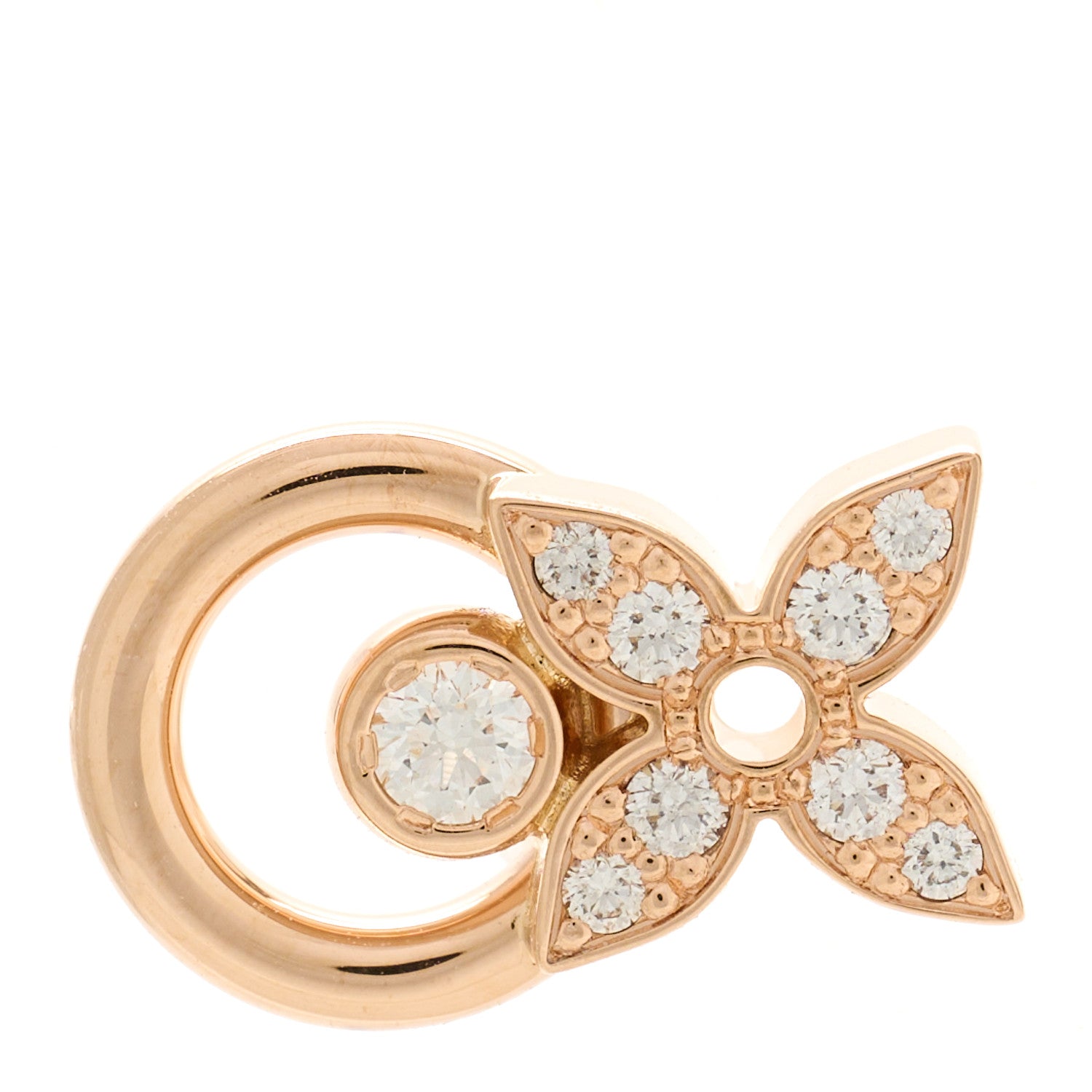 Louis Vuitton 18K Pink Gold Diamond Idylle Blossom Single Earring 1 of 5