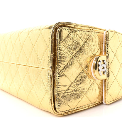Chanel Metallic Aged Calfskin Quilted Small Chanel 25 Handbag Gold 10 of 11