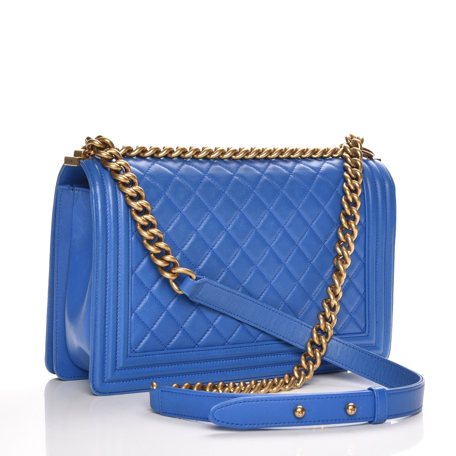 Chanel Lambskin Quilted New Medium Boy Flap Blue 3 of 7