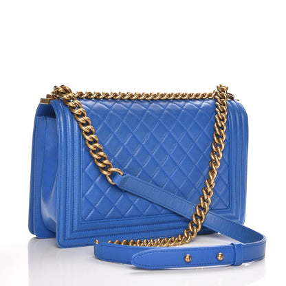 Chanel Lambskin Quilted New Medium Boy Flap Blue 3 of 7