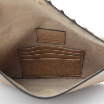 Valentino Garavani Pebbled Calfskin Medium Rockstud Envelope Flat Wristlet Pouch Deep Alpaca 5 of 8